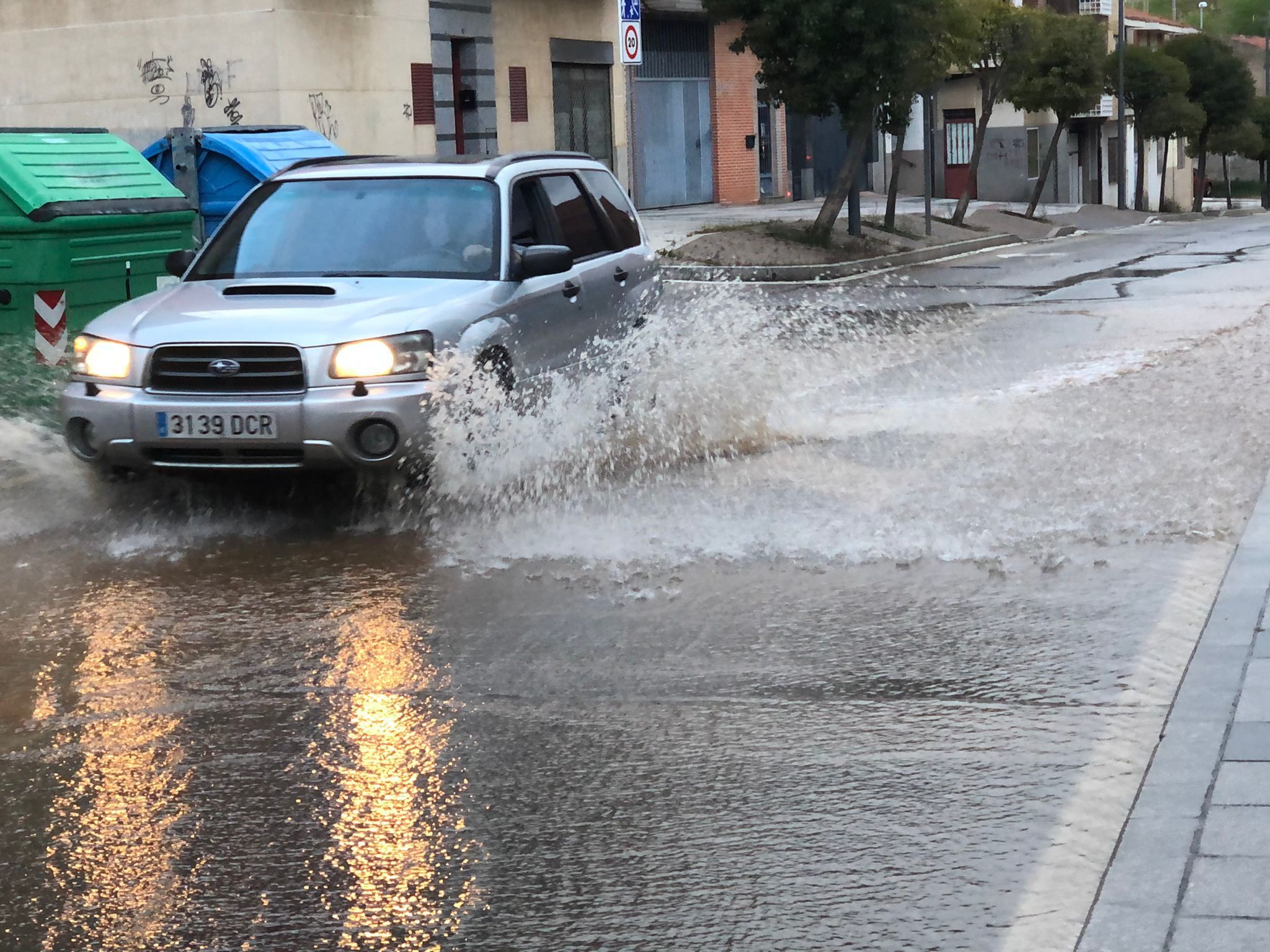 Las lluvias también fueron intensas en la capital salmantina