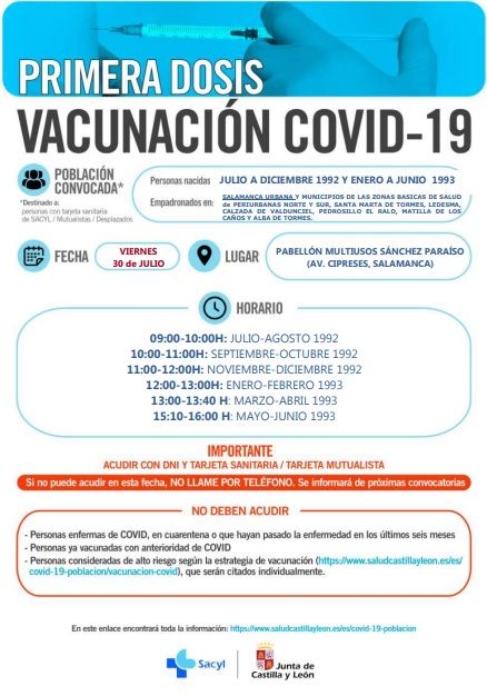 Vacunaciones masivas Salamanca 1992 y 1993