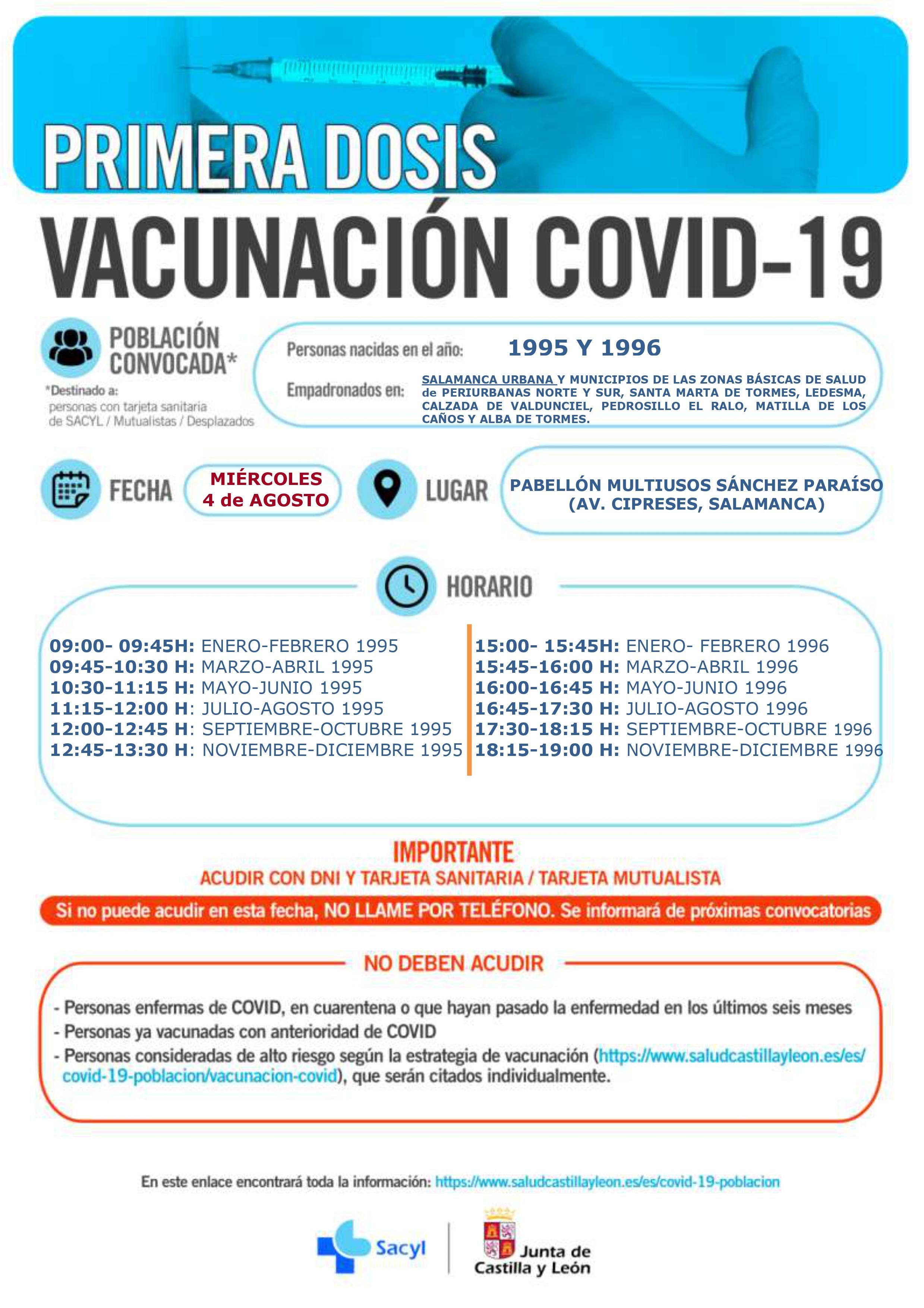 Cartel de vacunación de 1995 y 1996