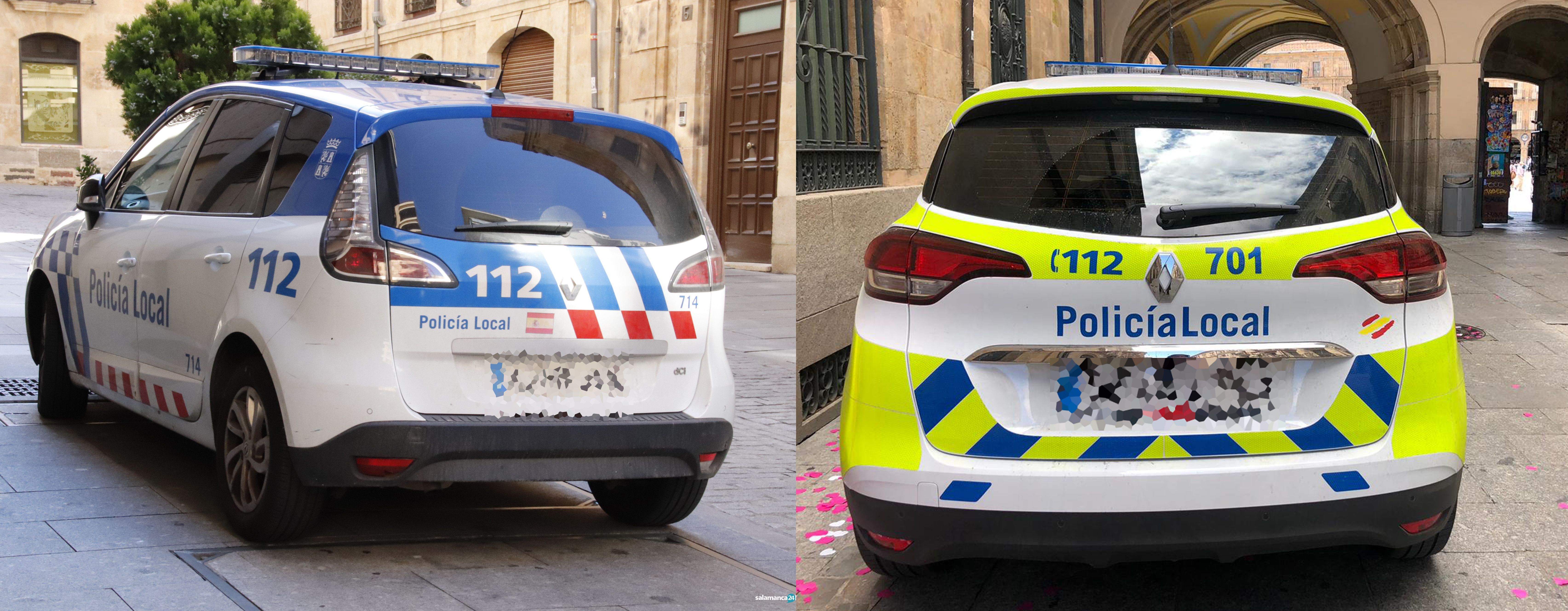 Comparativa coche policía trasera)