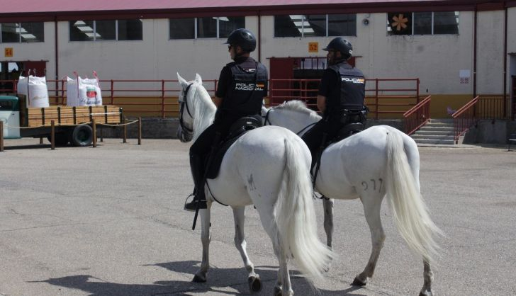 Patrulla a caballo de la Policía Nacional en Salamaq