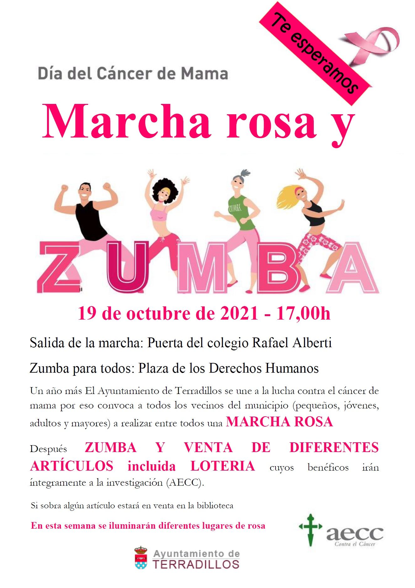 Cartel de la Marcha Rosa. Ayuntamiento de Terradillos.