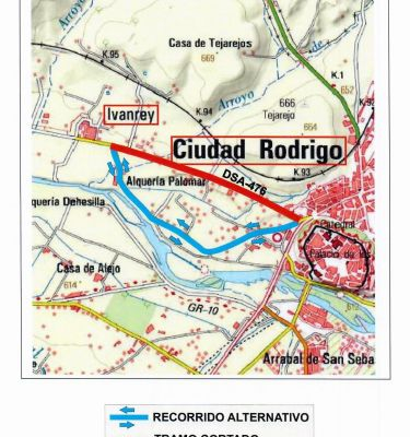 Corte carretera Ciudad Rodrigo e Ivanrey