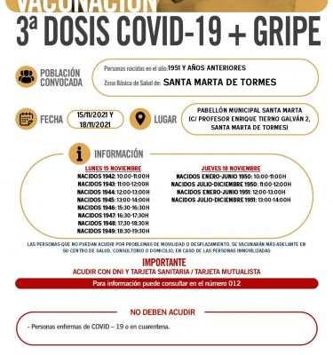 SANTA MARTA DE TORMES 15 Y 18 NOVIEMBRE 2021 TERCERA DOSIS COVID + GRIPE page 0001