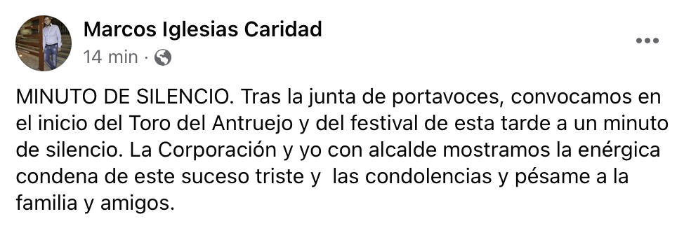 Declaraciones del alcalde de Ciudad Rodrigo a través de su cuenta de Facebook tras la reunión de portavoces
