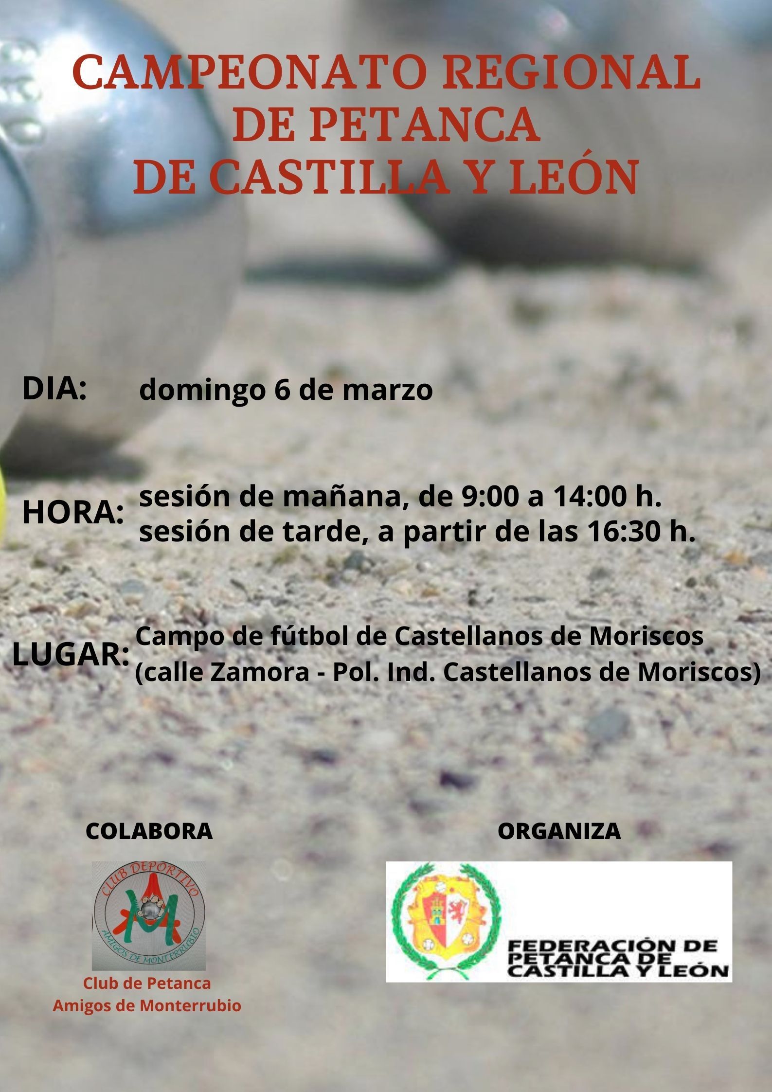 Cartel Campeonato Regional de Petanca