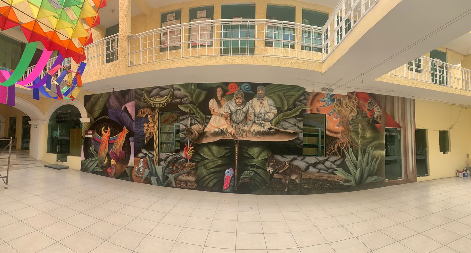 Mural en Puebla. Fotografía cedida por 'Arte Tiempo Textil'