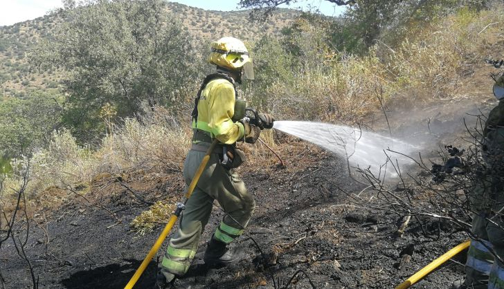 Ignacio Villaverde trabajando en un incendio