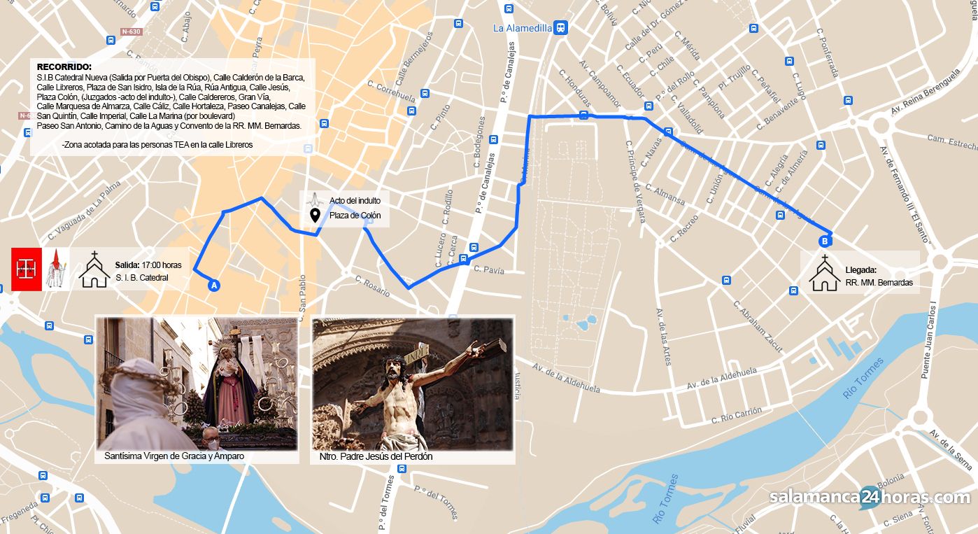 Recorrido de la Hermandad de Nuestro Padre Jesús del Perdón