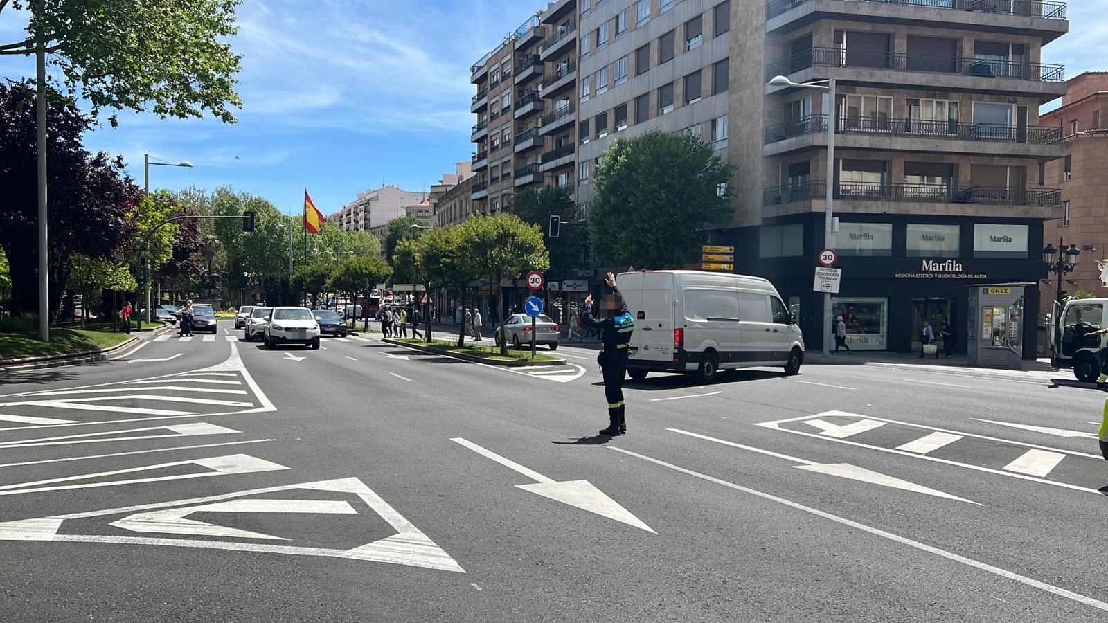 Apagón de los semáforos en la zona de plaza de España