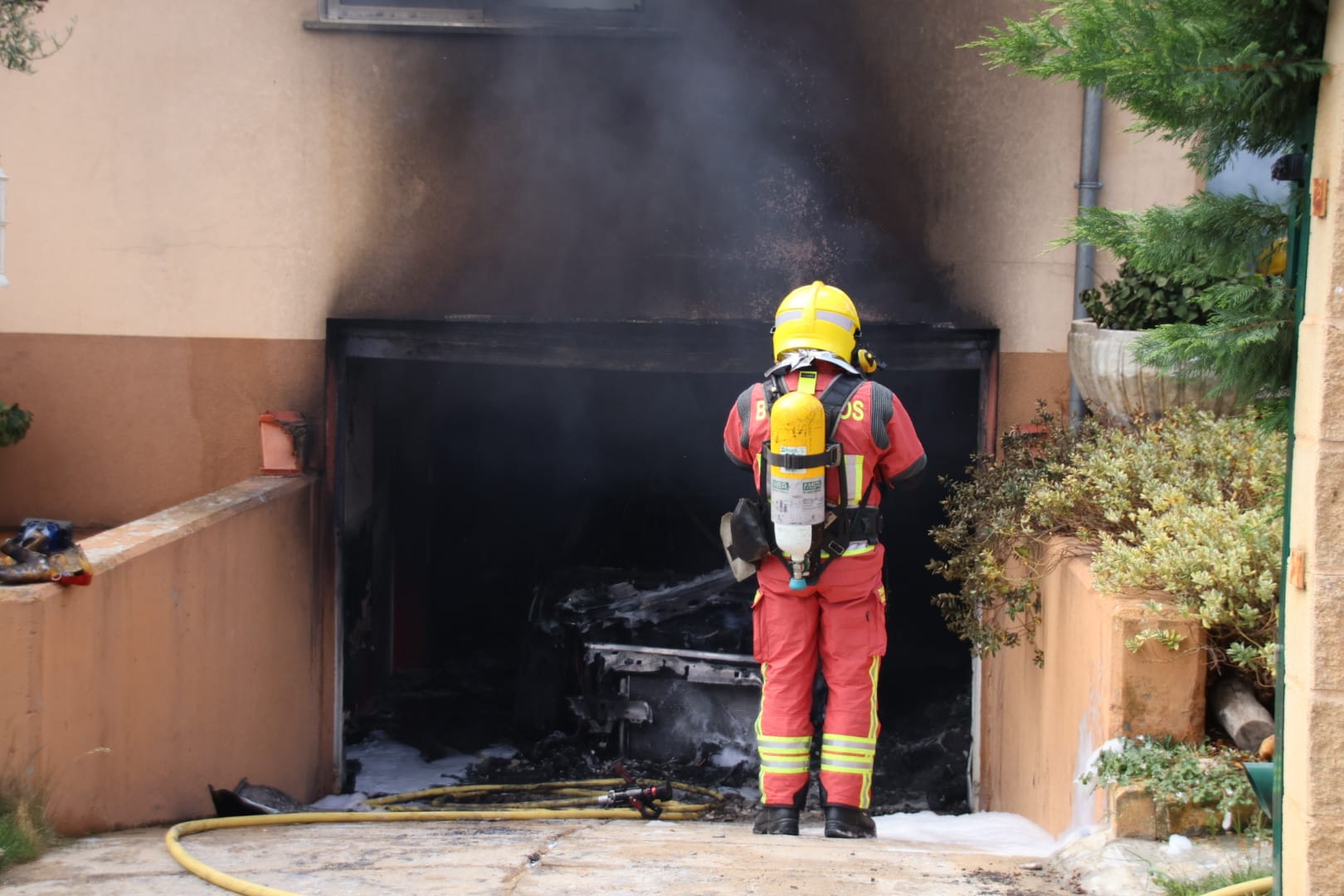 Incendio en el garaje de una vivienda de Aldeatejada 