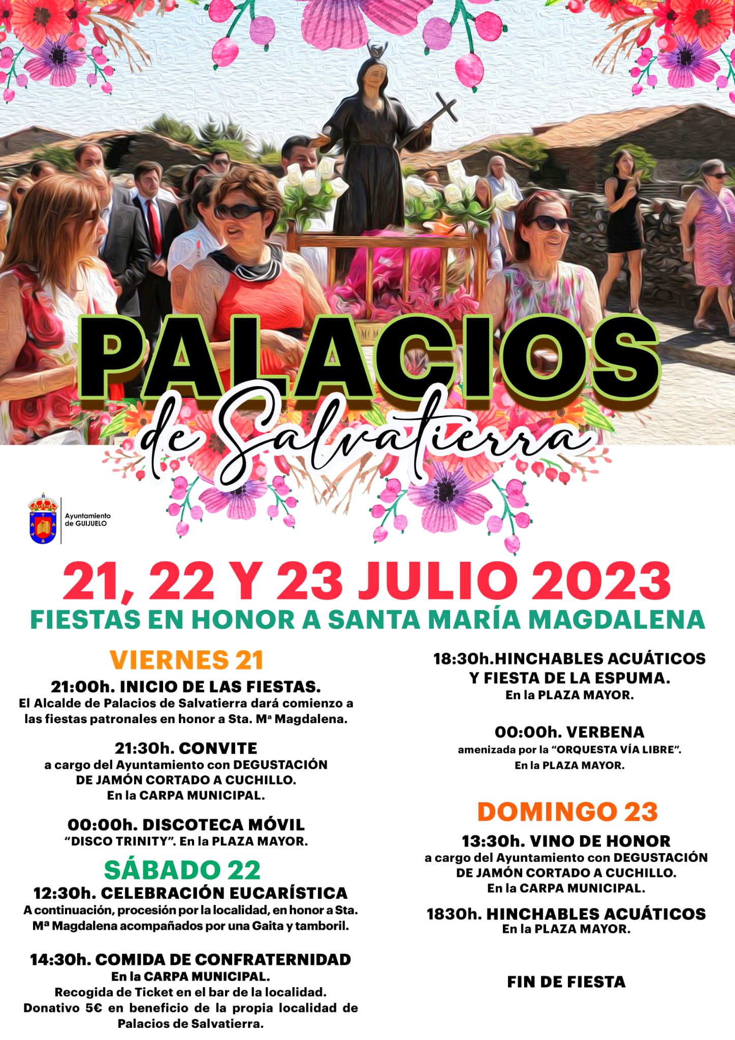 21, 22 y 23 JULIO Fiestas Santa María Magdalena PALACIOS