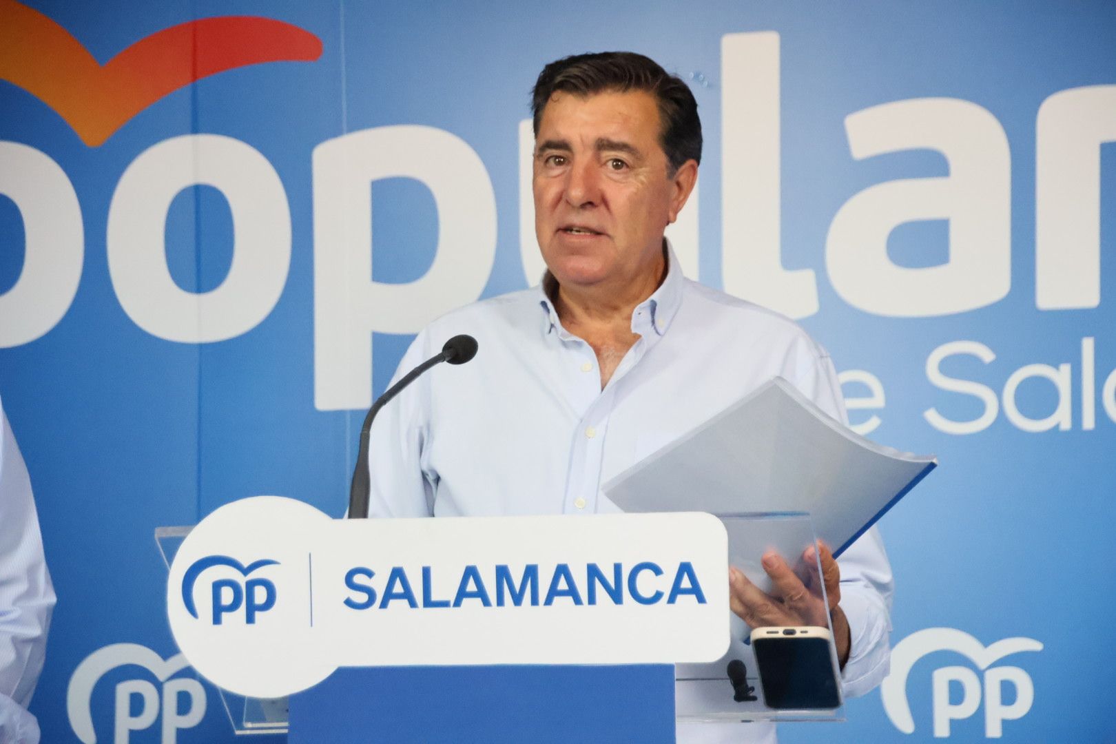 José Antonio Bermúdez de Castro en la rueda de prensa de la presentación del programa electoral del PP