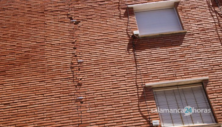 Estado de la fachada del edificio donde se sitúa la antigua Escuela de Hostelería de Salamanca 