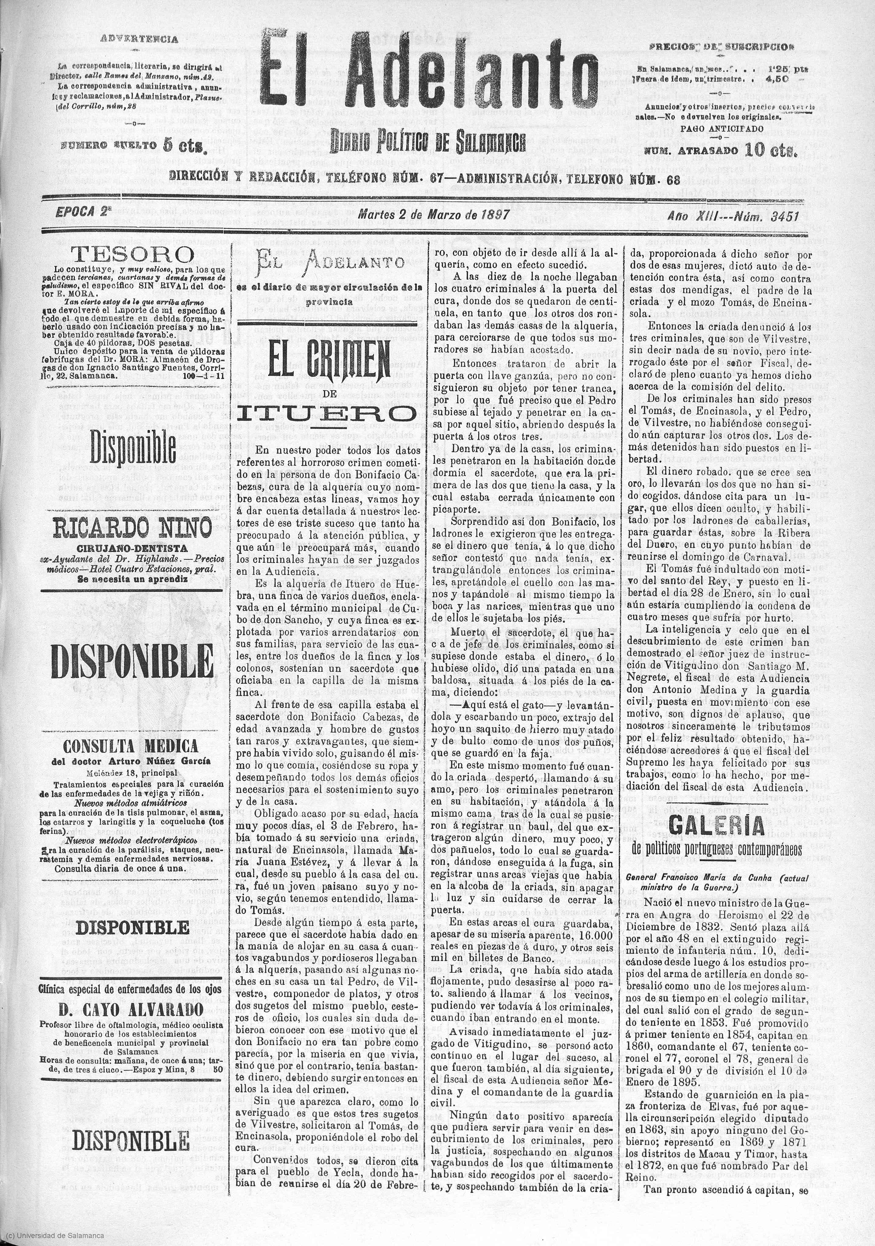 El Adelanto, 2 marzo 1897