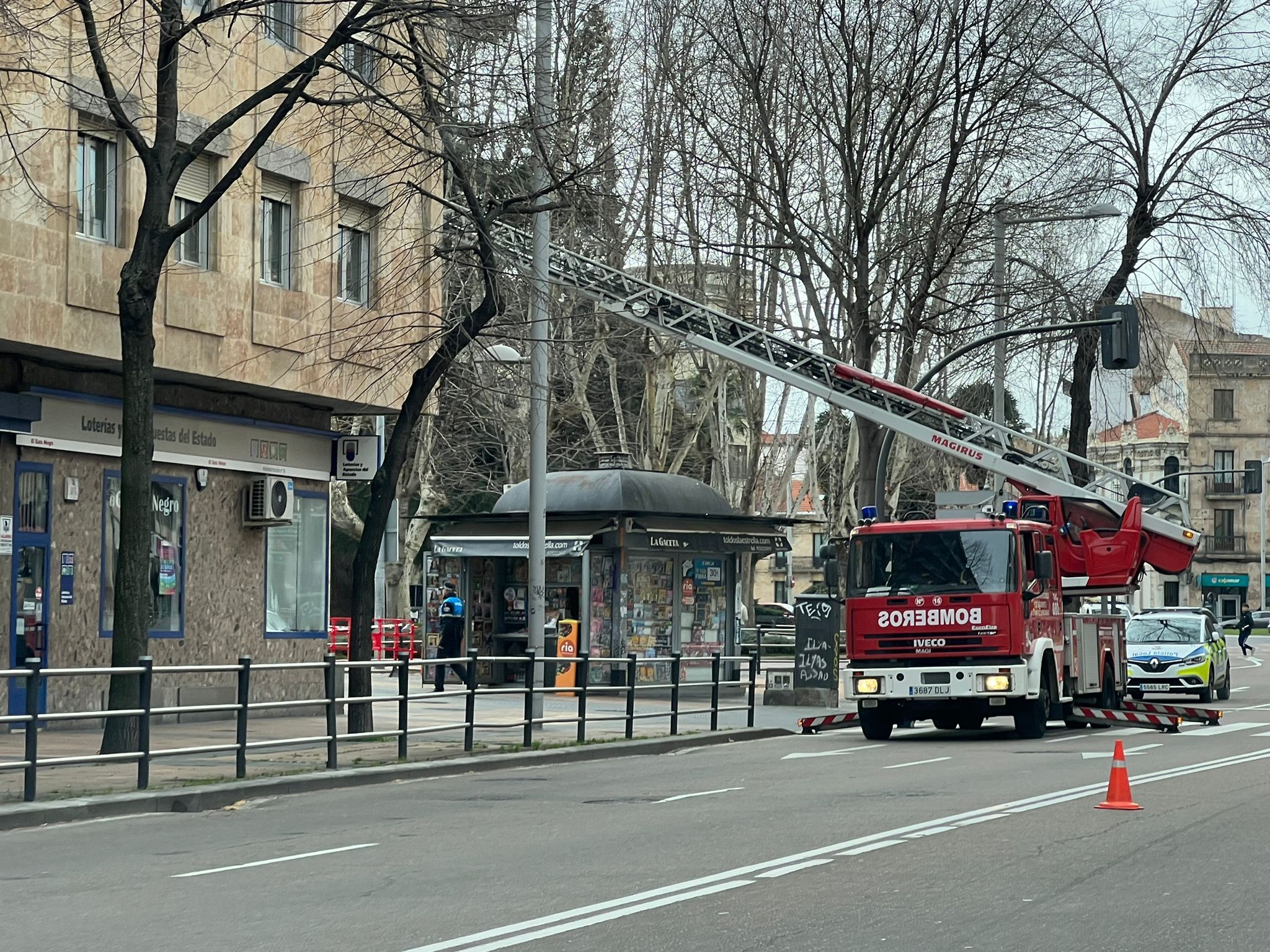 Bomberos en el Paseo de la Estación