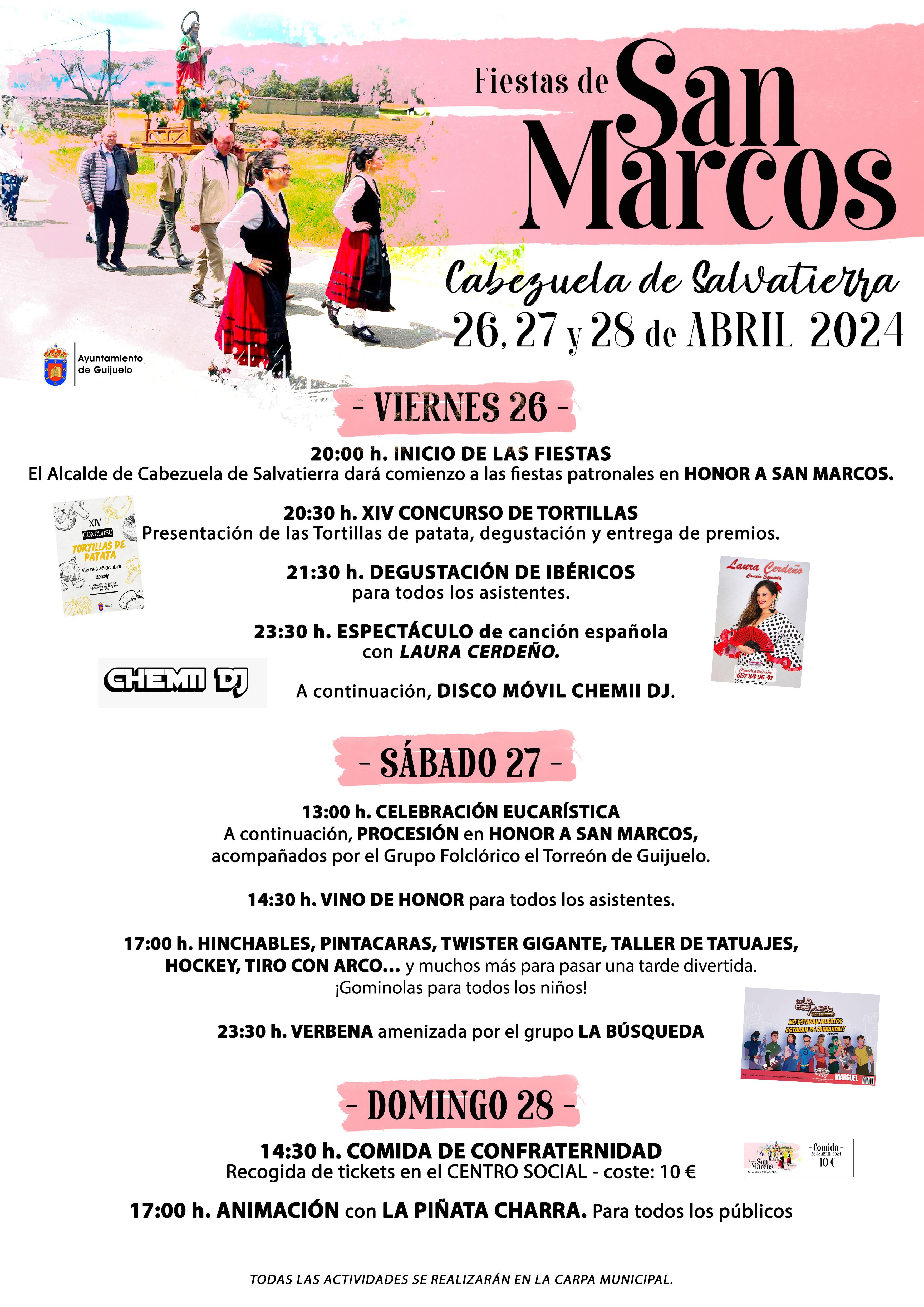 cabecera CARTEL 2024 A3 FIESTAS SAN MARCOS CABEZUELA 24