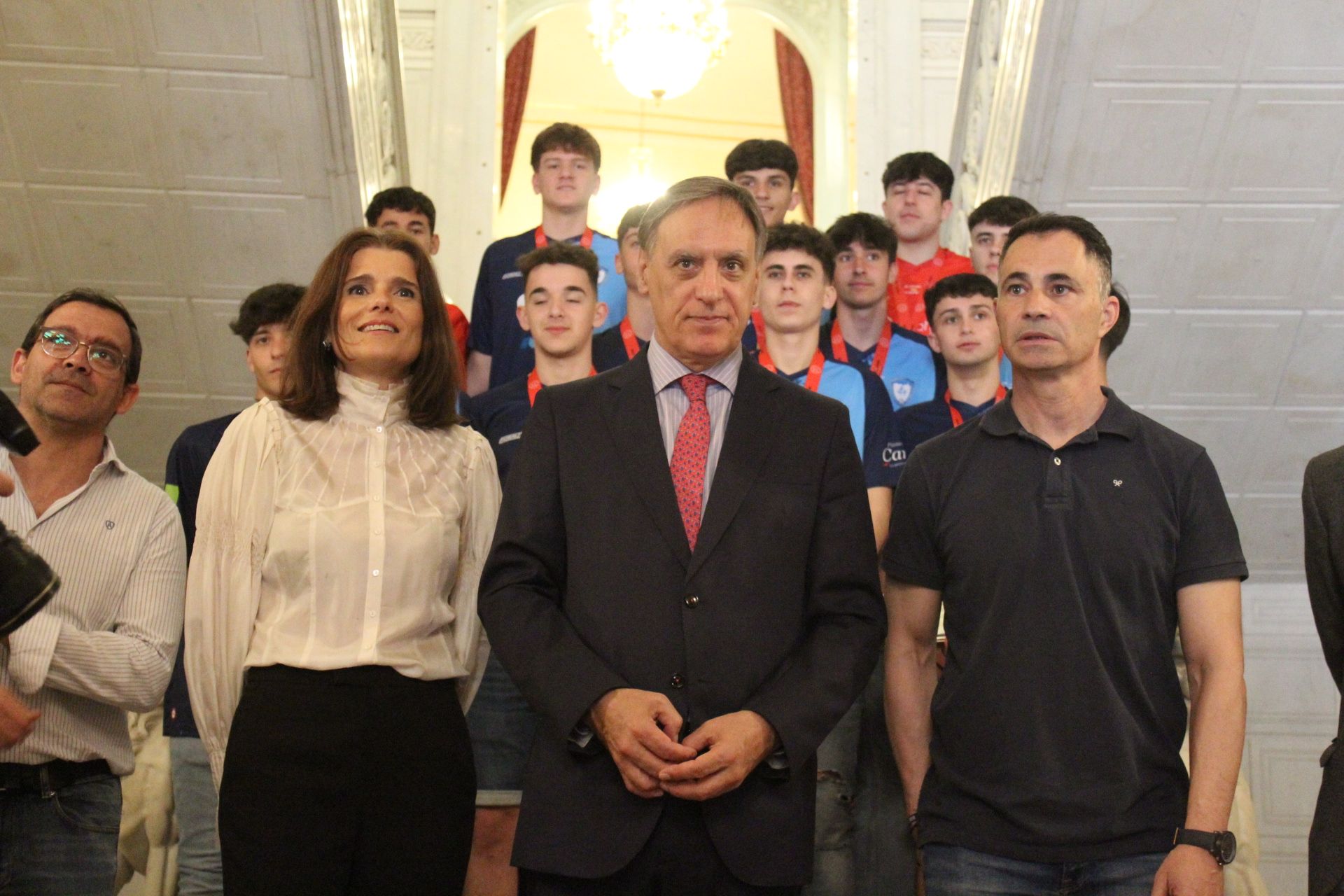 El alcalde recibe a los subcampeones de España, Unionistas FS Salamanca.