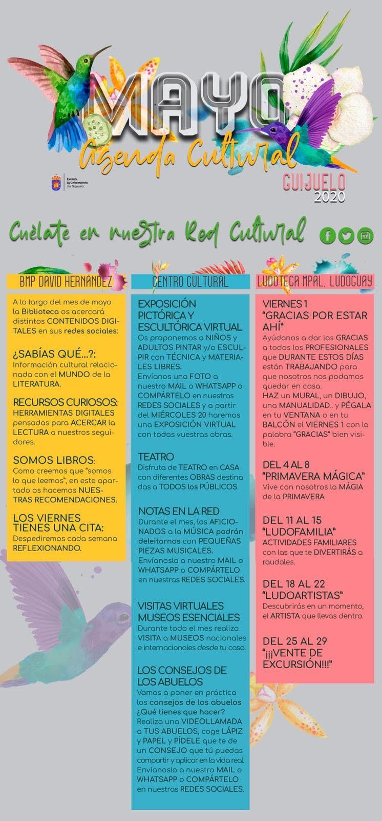 Agenda Cultura Guijuelo mayo 2020