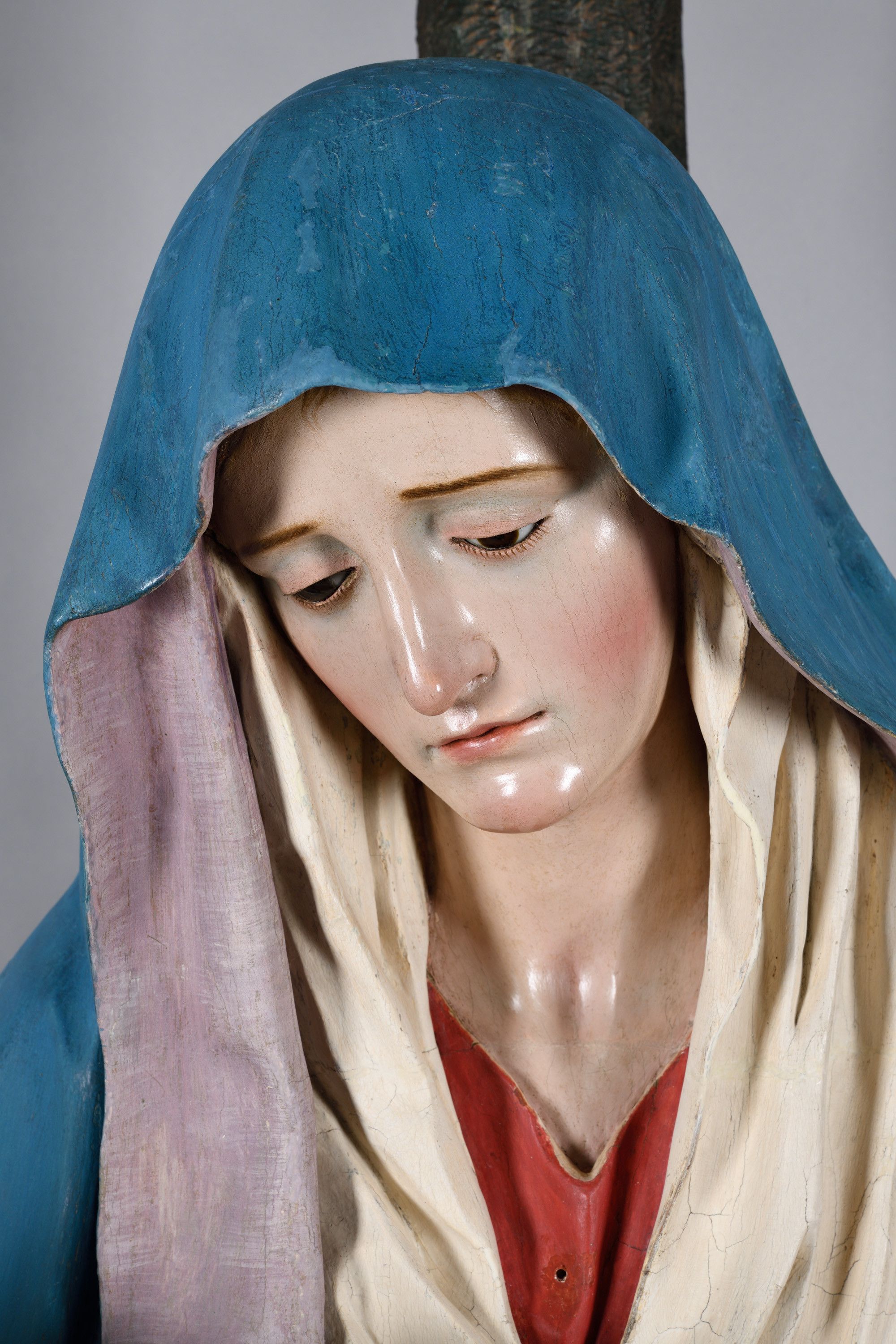 Detalle del rostro de la Virgen una vez finalizado los trabajos de restauraciu00f3n