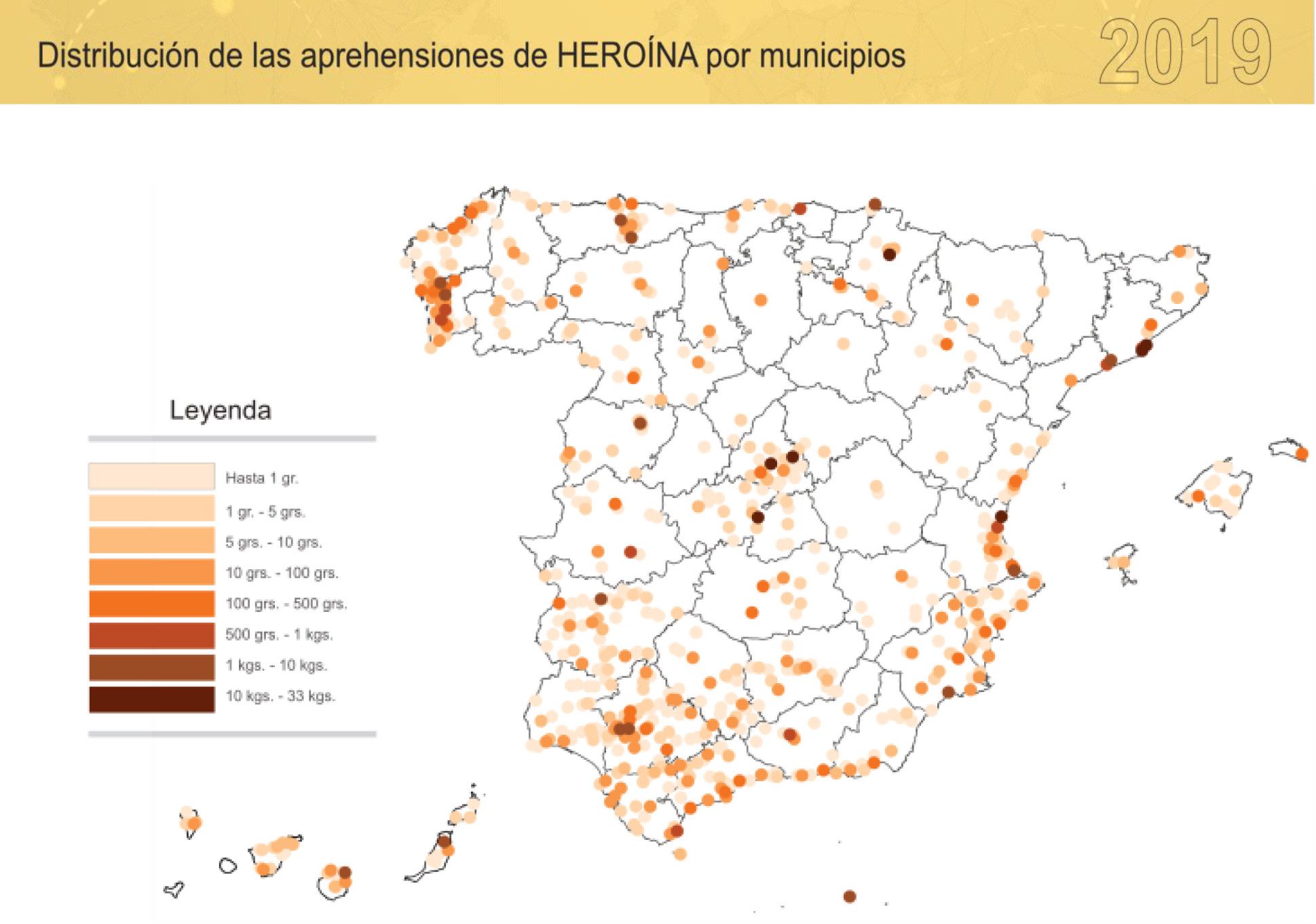 Mapa por municipios heroina