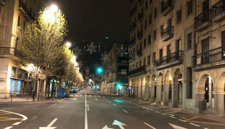 Calles prácticamente vacías durante la Nochevieja de 2020 2
