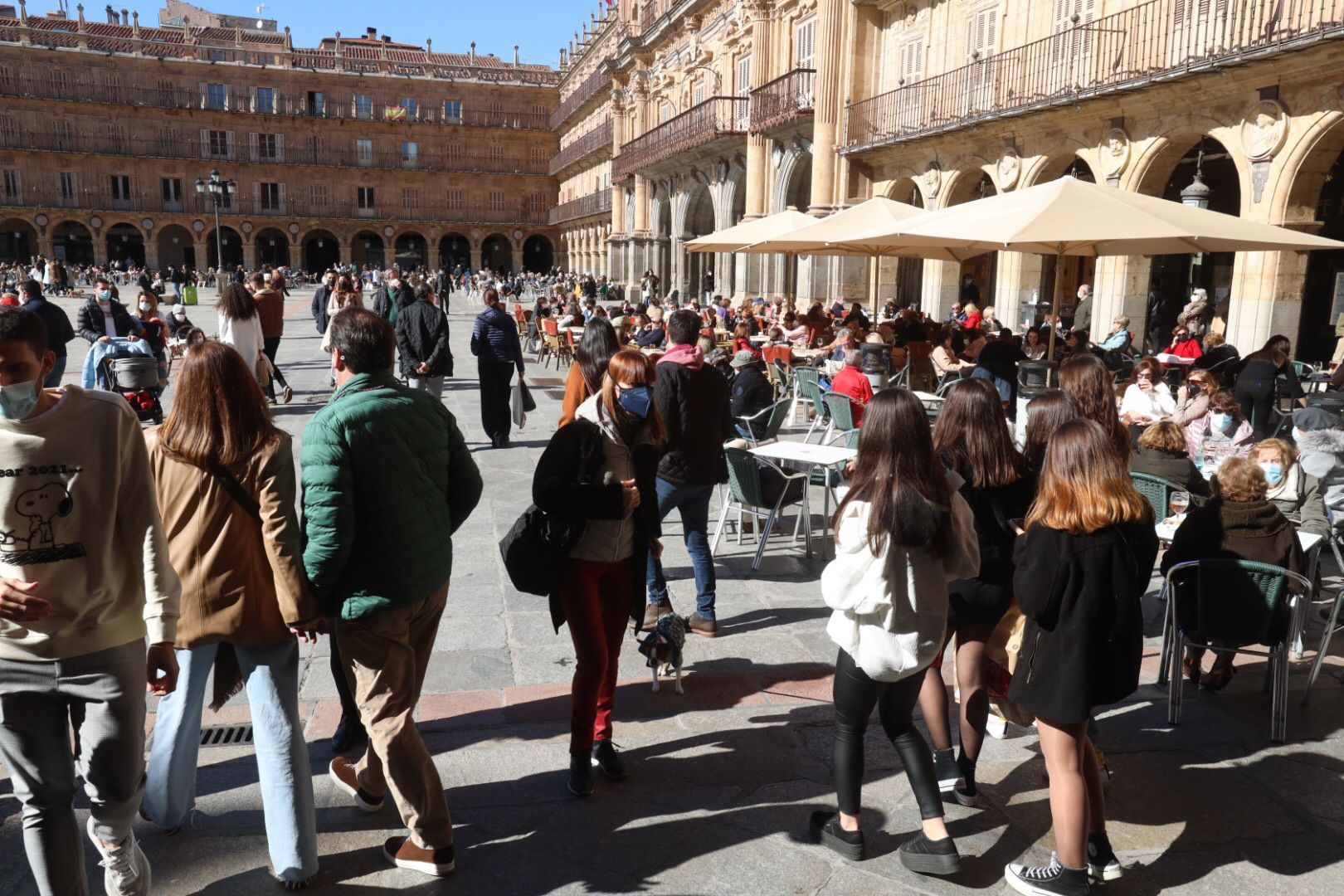 Terrazas en Salamanca el 13 de febrero
