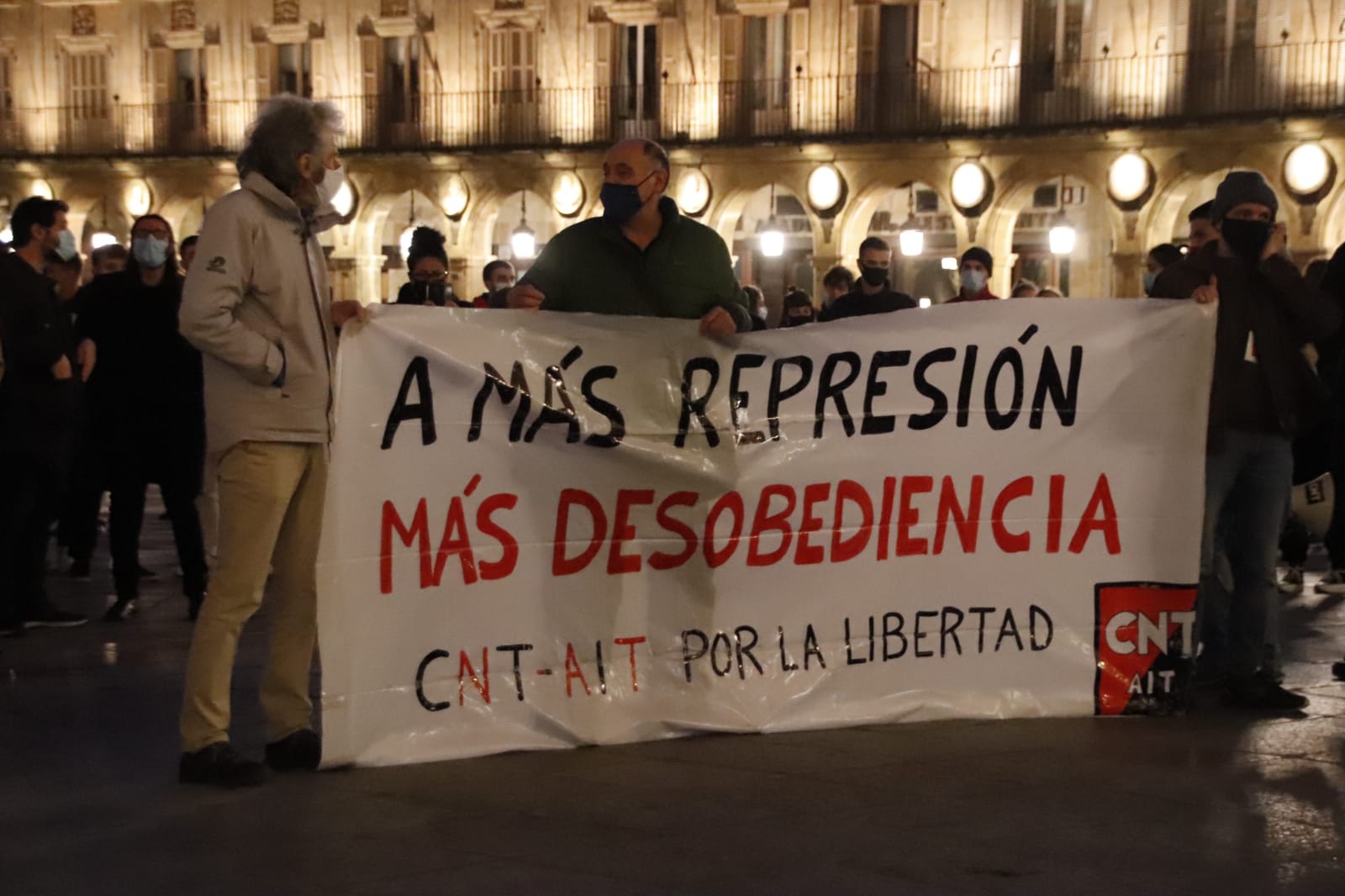 Concentración en apoyo a Pablo Hasel en la Plaza Mayor