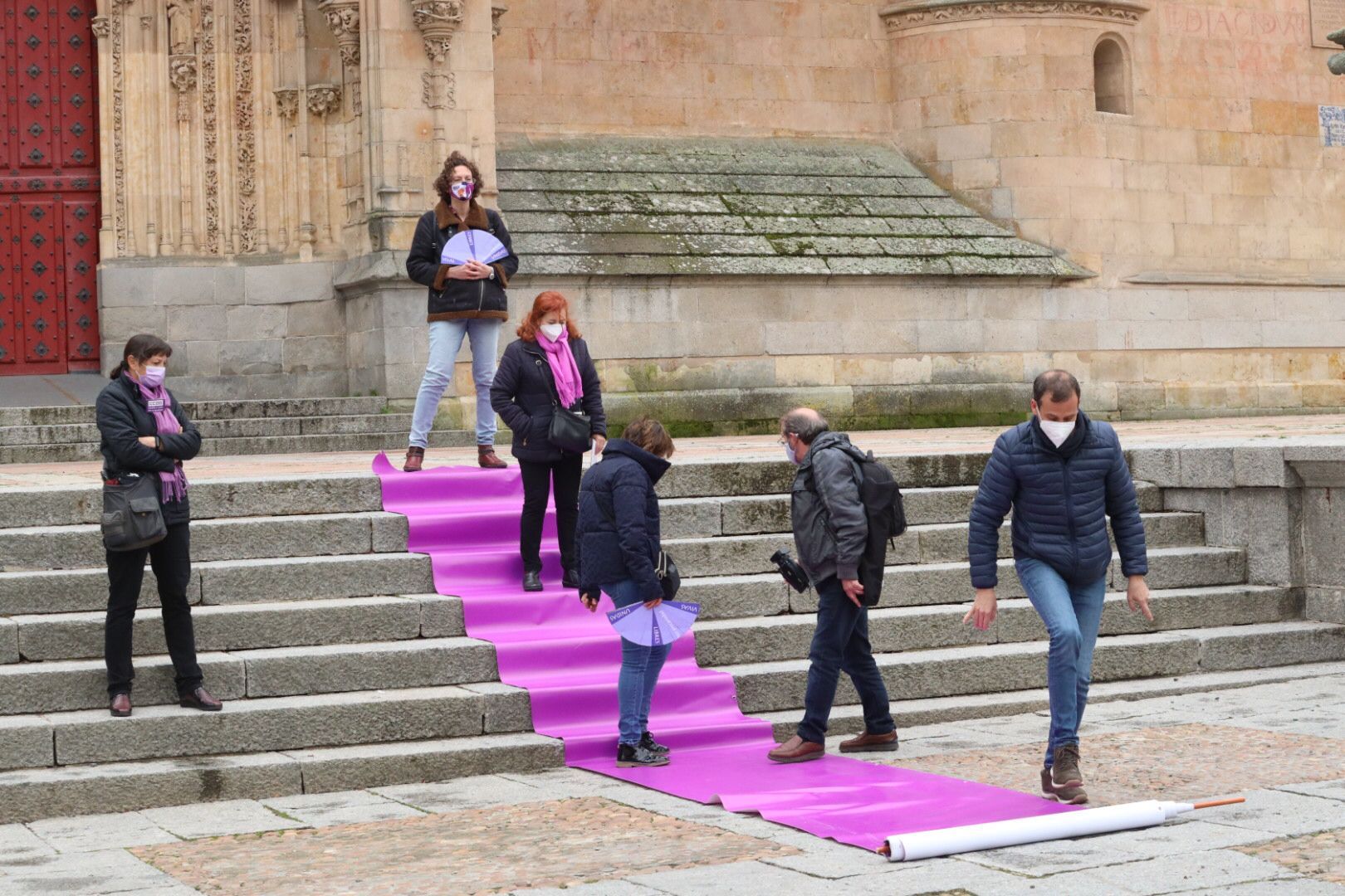 Acto de CCOO por el 8M de 2021 en la plaza de Anaya de Salamanca (6)
