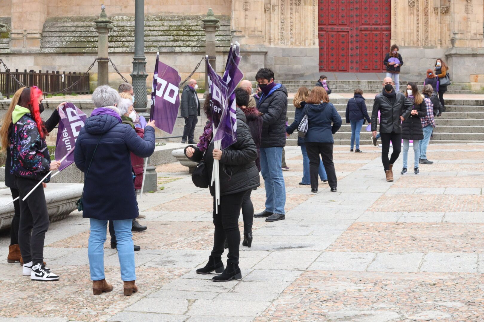 Acto de CCOO por el 8M de 2021 en la plaza de Anaya de Salamanca (8)